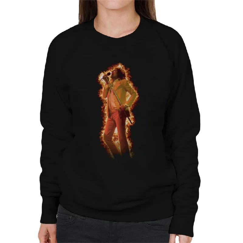 TV Times Rod Stewart And The Faces Flame Effect Women's Sweatshirt Hoodie with Velcro Closure Adjustable Secure TV Times Rod Stewart And The Faces Flame Effect Women's Sweatshirt Hoodie with Velcro Closure Adjustable Secure