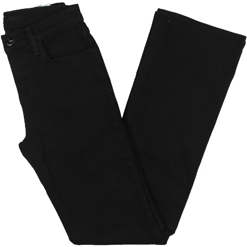 Womens High Rise Stretch Bootcut Jeans Trendy Paperbag Waist Jeans
