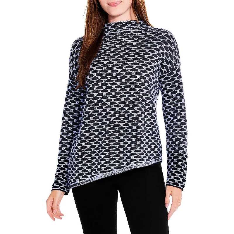 Pixel Play Womens Knit Long Sleeves Pullover Sweater Glossy Satin Silk