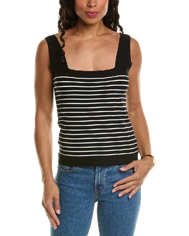Elie Tahari Square Neck Tank Sweater Soft Cozy Warm