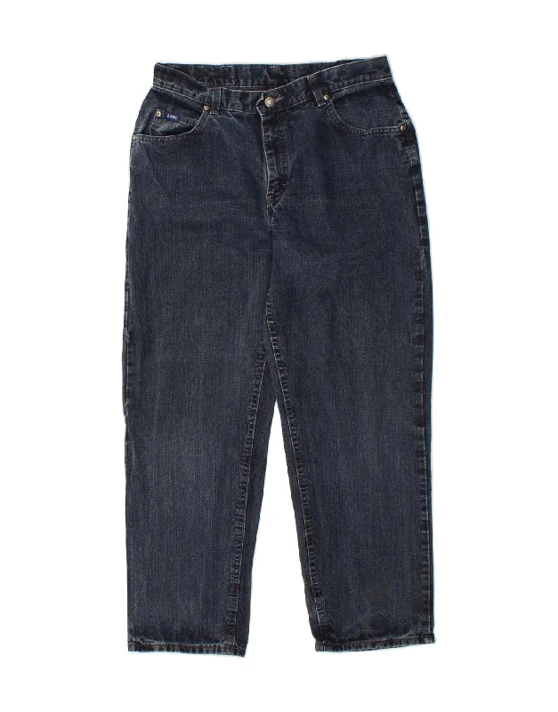 LEE Womens Tapered Jeans US 14 XL W34 L29 Navy Blue Cotton Cozy Relaxed Fit Jeans