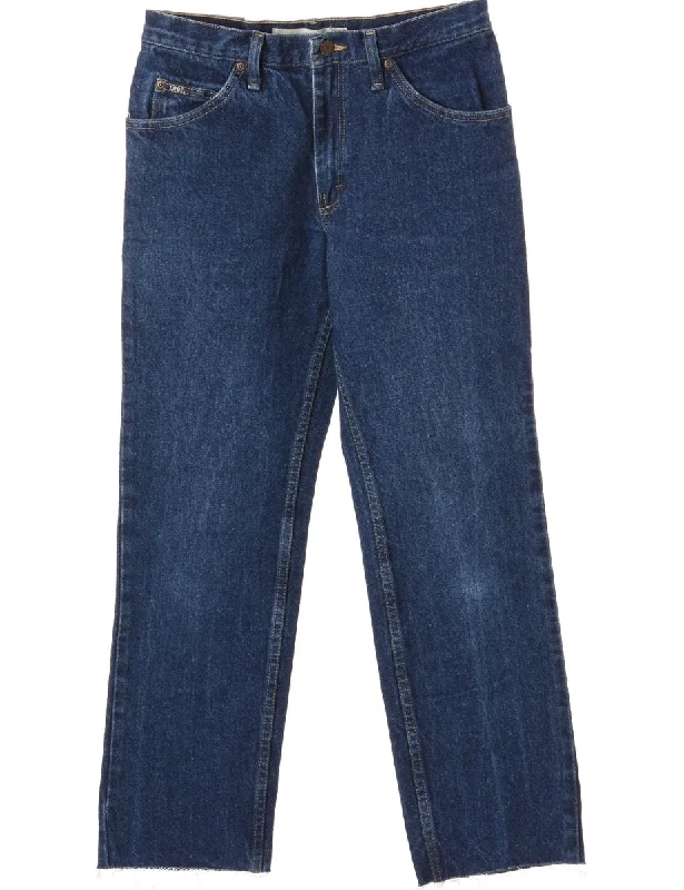 Label Tapered Cropped Jeans Comfortable Drawstring Waist Jeans
