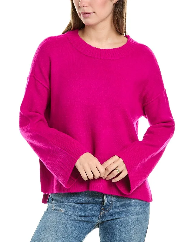 Vince Camuto Dropped-Shoulder Sweater Herringbone Houndstooth Plaid