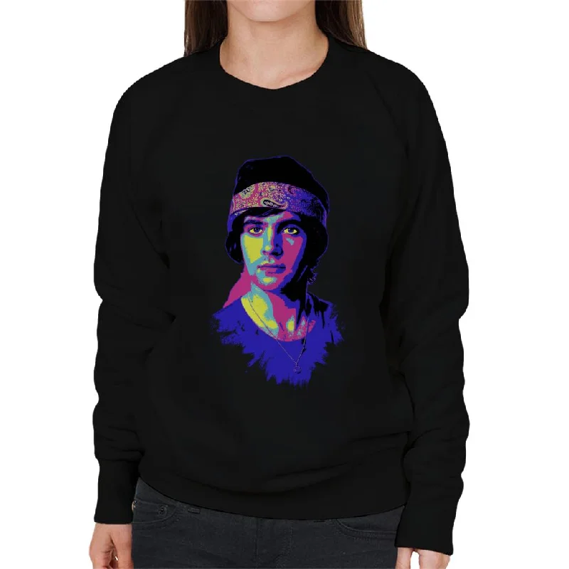 TV Times David Essex Bandana Portrait Pop Art Stylised Women's Sweatshirt Hoodie with Drawcord Adjustable Secure TV Times David Essex Bandana Portrait Pop Art Stylised Women's Sweatshirt Hoodie with Drawcord Adjustable Secure
