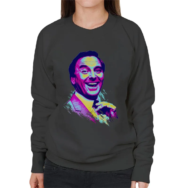 TV Times Bob Monkhouse 1982 Pop Art Stylised Women's Sweatshirt Hoodie with Bell Sleeves Flared Feminine TV Times Bob Monkhouse 1982 Pop Art Stylised Women's Sweatshirt Hoodie with Bell Sleeves Flared Feminine
