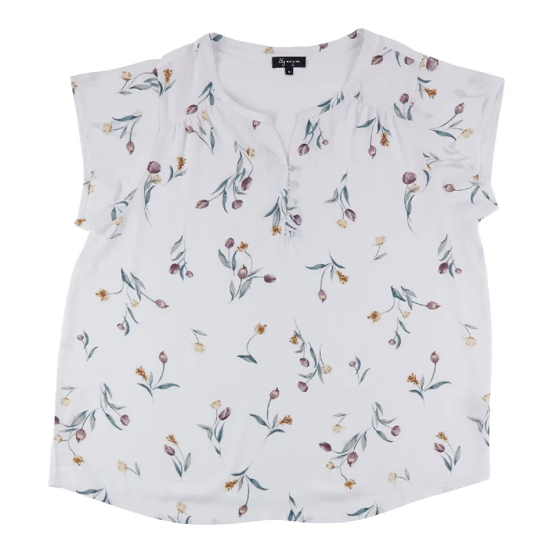 lily morgan Women's Plus V-Neck Blouse Smart Casual Blouse