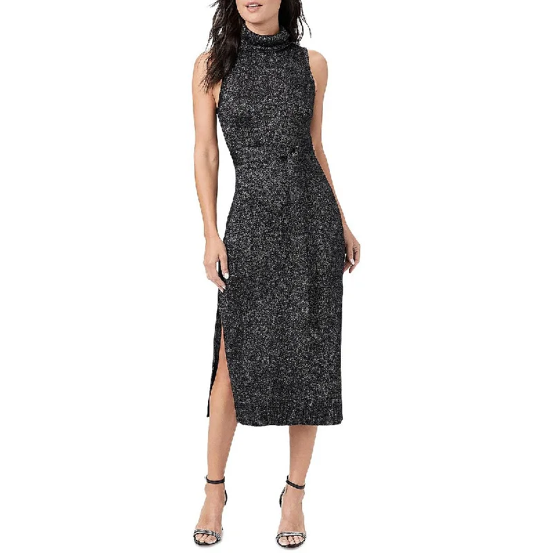 Zoelle Womens Metallic Long Sweaterdress Boxy Sweater Fitted Sweater A-Line