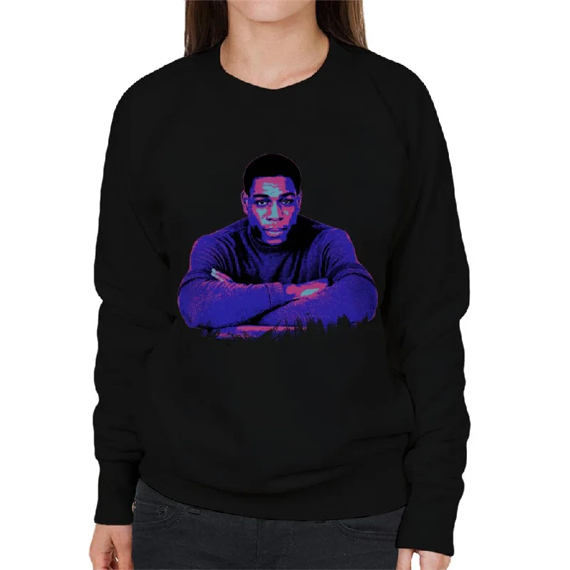 TV Times Frank Bruno 1985 Pop Art Stylised Women's Sweatshirt Hoodie with Raw Hem Edgy Unfinished TV Times Frank Bruno 1985 Pop Art Stylised Women's Sweatshirt Hoodie with Raw Hem Edgy Unfinished