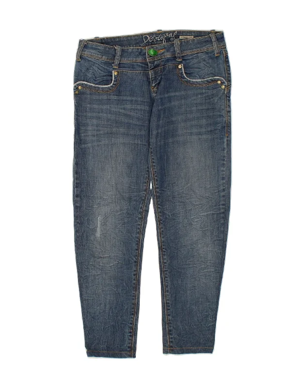 DESIGUAL Womens Straight Jeans EU 40 Medium W32 L26 Blue Cotton Stylish High-Waist Jeans DESIGUAL Womens Straight Jeans EU 40 Medium W32 L26 Blue Cotton Stylish High-Waist Jeans