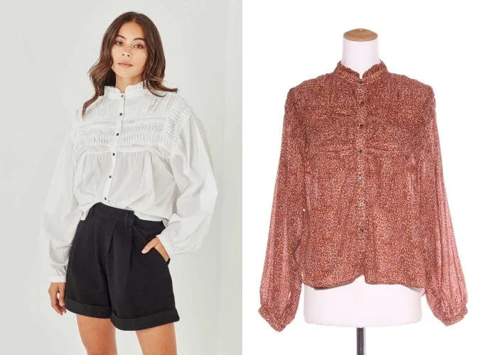 REMAIN - Sylvie leopard print blouse - Rust! 8-12 Short Sleeve Blouse