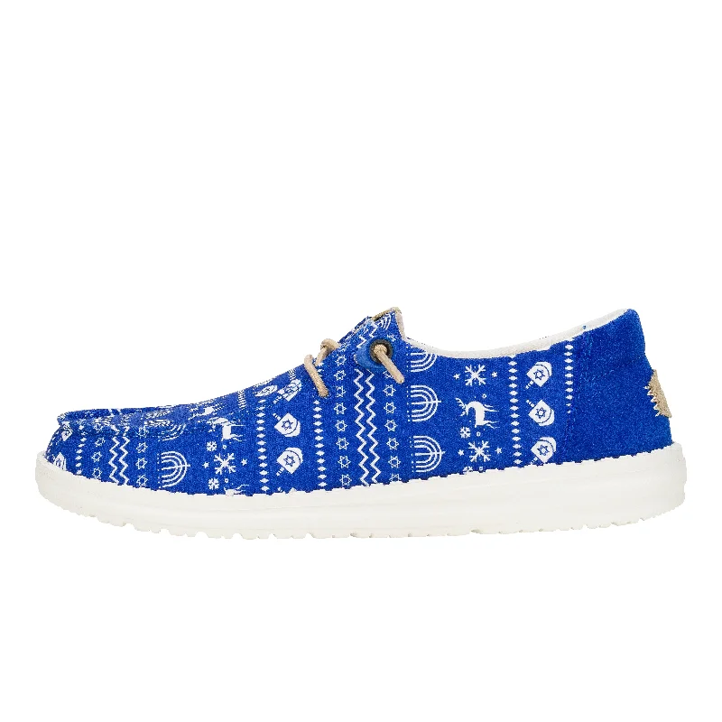 Wendy Hanukkah Sweater - Hanukkah Blue/White Stretchy Elastic Breathable