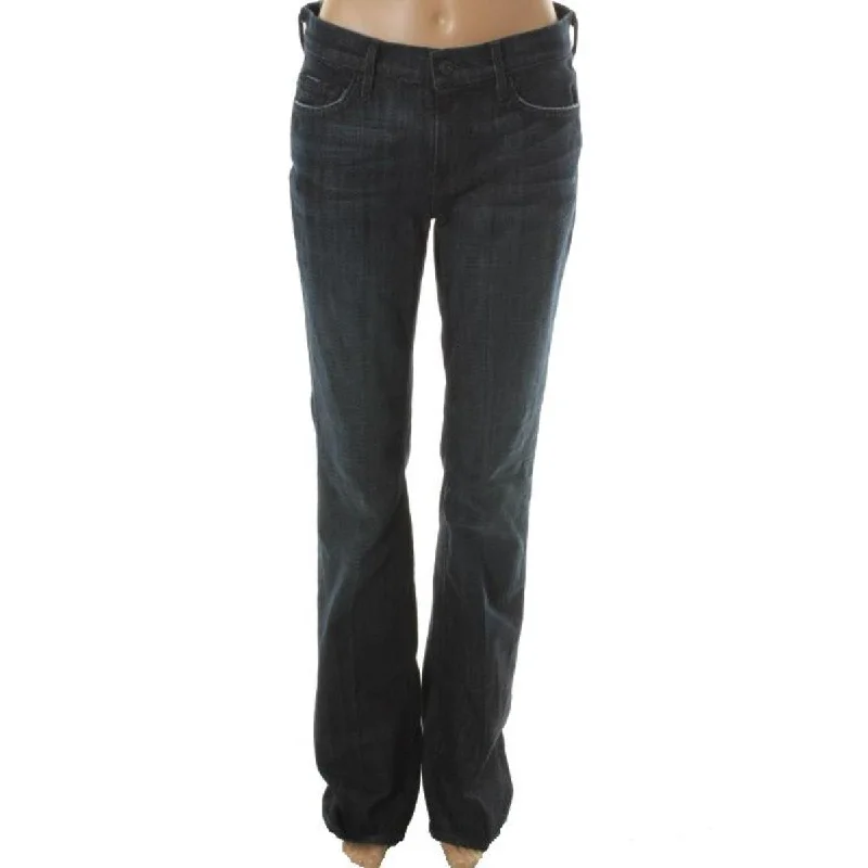 Womens Denim Dark Wash Bootcut Jeans Casual Straight-Leg Jeans