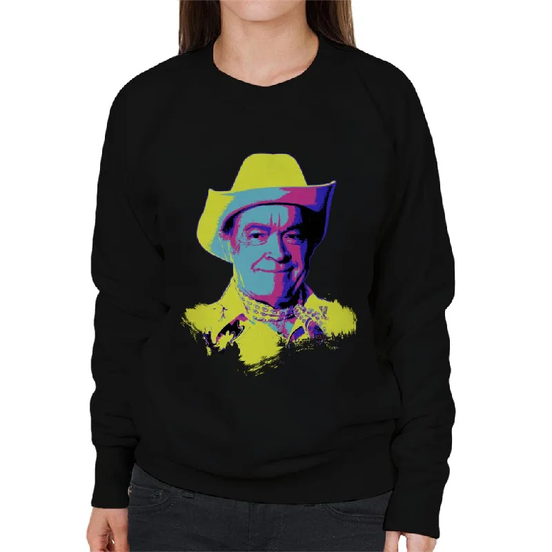 TV Times Bob Hope Cowboy 1978 Pop Art Stylised Women's Sweatshirt Hoodie with Hem Drawcord Adjustable Customizable TV Times Bob Hope Cowboy 1978 Pop Art Stylised Women's Sweatshirt Hoodie with Hem Drawcord Adjustable Customizable