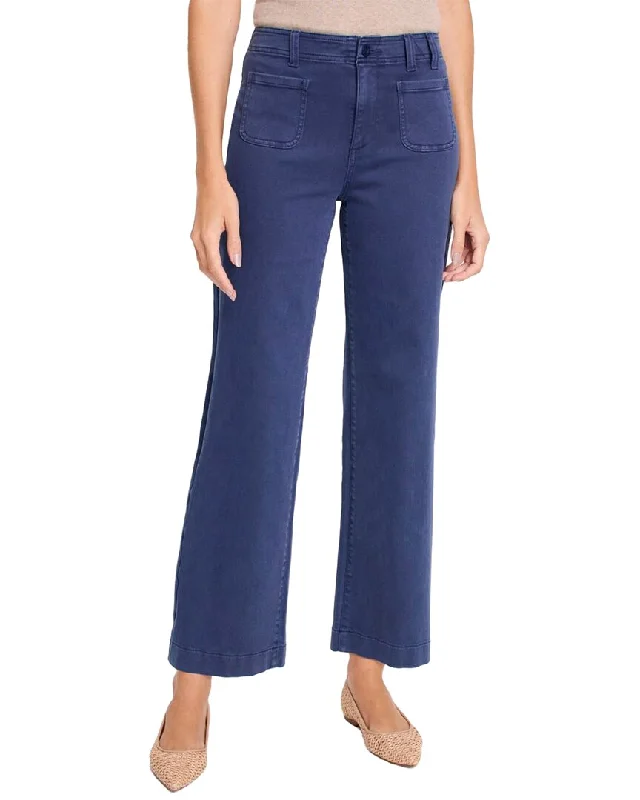 NIC+ZOE Mid Rise Wide Leg Pocket Jean Casual Bootcut Ripped Jeans