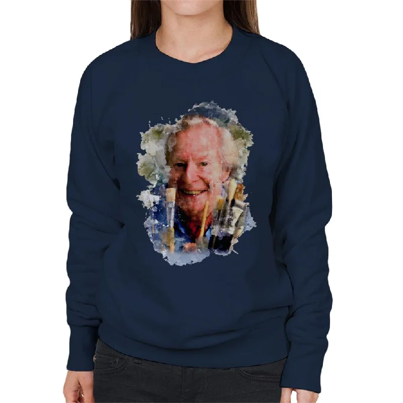 TV Times Artist Tony Hart With Brushes Women's Sweatshirt Hoodie with Hem Drawcord Adjustable Customizable TV Times Artist Tony Hart With Brushes Women's Sweatshirt Hoodie with Hem Drawcord Adjustable Customizable