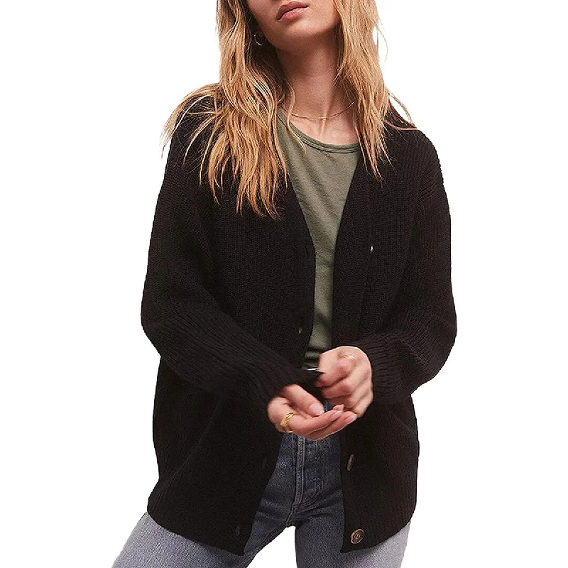 Fern Womens V Neck Long Sleeve Cardigan Sweater Denim Fabric Leather Fabric Suede Fabric Fern Womens V Neck Long Sleeve Cardigan Sweater Denim Fabric Leather Fabric Suede Fabric