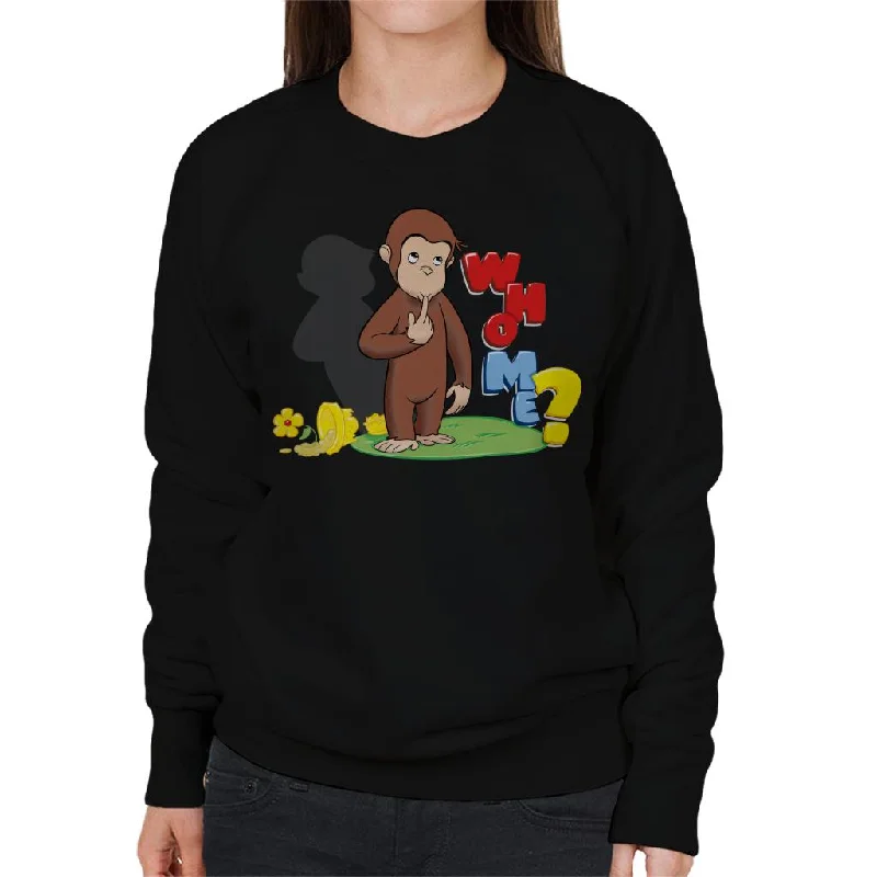 Curious George Broken Flower Pot Who Me Women's Sweatshirt Hoodie with Ribbed Neckline Snug Warm Curious George Broken Flower Pot Who Me Women's Sweatshirt Hoodie with Ribbed Neckline Snug Warm