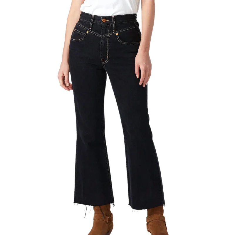 Frankie Double Yoke Jean In Night Flight Trendy Flared Leg Jeans