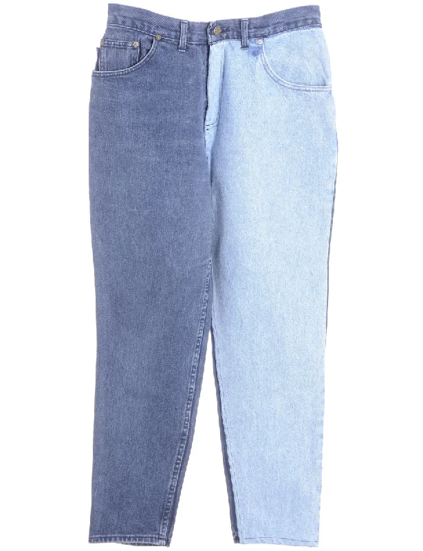 Label Tapered Colour Block Jeans Chic Vintage-Inspired Denim Jeans