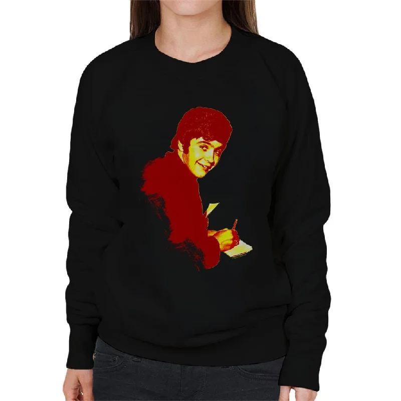 TV Times David Essex Signing Autographs Pop Art Stylised Women's Sweatshirt Hoodie with Ribbed Cuffs Snug Fit Comfort TV Times David Essex Signing Autographs Pop Art Stylised Women's Sweatshirt Hoodie with Ribbed Cuffs Snug Fit Comfort