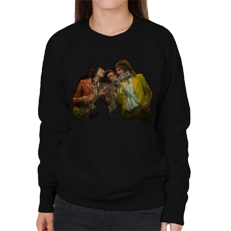 TV Times Faces Rod Stewart And Ronnie Wood Women's Sweatshirt Hoodie with Belted Waist Structured Tailored TV Times Faces Rod Stewart And Ronnie Wood Women's Sweatshirt Hoodie with Belted Waist Structured Tailored