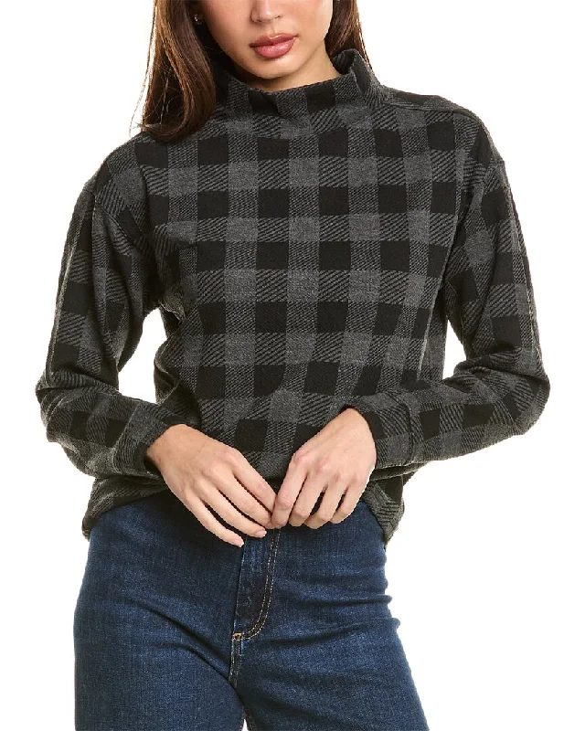 Beachlunchlounge Tameron Plaid Sweater Toggled Drawstring Belted