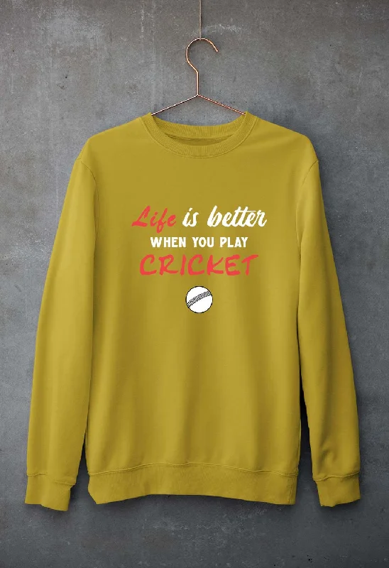 Play Cricket Unisex Sweatshirt for Men/Women Hoodie with Lace Feminine Delicate