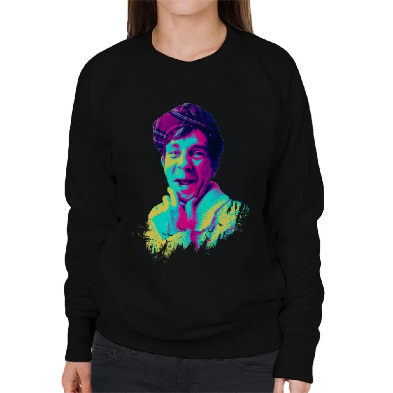 TV Times Norman Wisdom 1968 Pop Art Stylised Women's Sweatshirt Hoodie with Mock Neck Collared Structured TV Times Norman Wisdom 1968 Pop Art Stylised Women's Sweatshirt Hoodie with Mock Neck Collared Structured