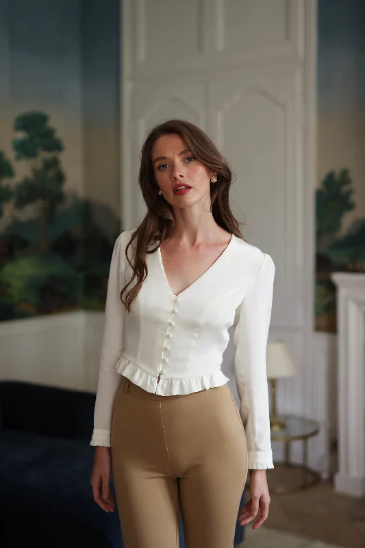 Regina Silk Blouse Classic White Blouse