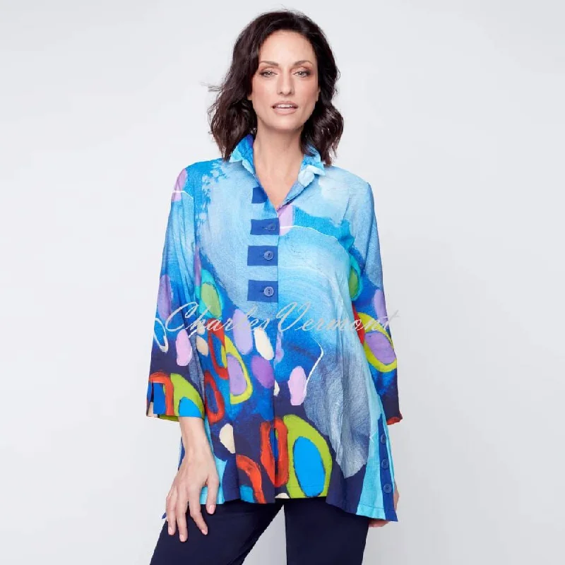 Claire Desjardins Button Front Blouse - Style 91283 Embellished Collar Blouse