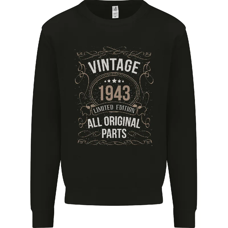 81st Birthday Limited Edition 1943 Mens Sweatshirt Jumper Hoodie with Elastic Waist Stretchable Comfortable 81st Birthday Limited Edition 1943 Mens Sweatshirt Jumper Hoodie with Elastic Waist Stretchable Comfortable