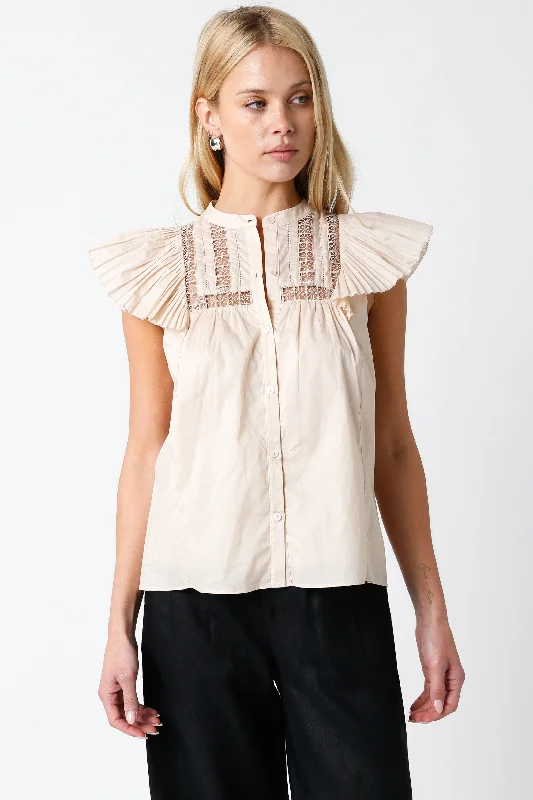 Charlotte Lace Inset Blouse MORE COLORS FINAL SALE Frilled Cuff Blouse