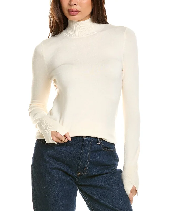 T Tahari Turtleneck Sweater Graphic Sweater Embroidered Appliqued