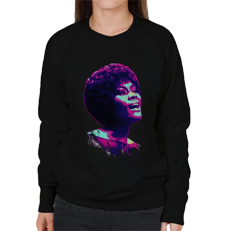 TV Times Dionne Warwick Live Pop Art Stylised Women's Sweatshirt Hoodie with Typography Text Message TV Times Dionne Warwick Live Pop Art Stylised Women's Sweatshirt Hoodie with Typography Text Message