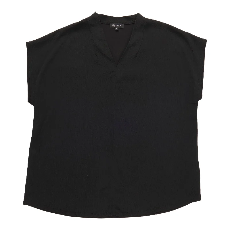 lily morgan Women's Plus V-Neck Blouse Office-Ready Blouse
