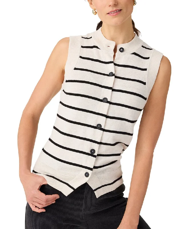 Nic & Zoe Striped Essential Sweater Vest Tailored Straight A-Line