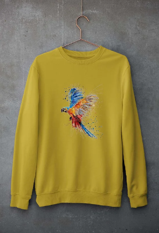 Parrot Unisex Sweatshirt for Men/Women Hoodie with Puffed Sleeves Voluminous Trendy