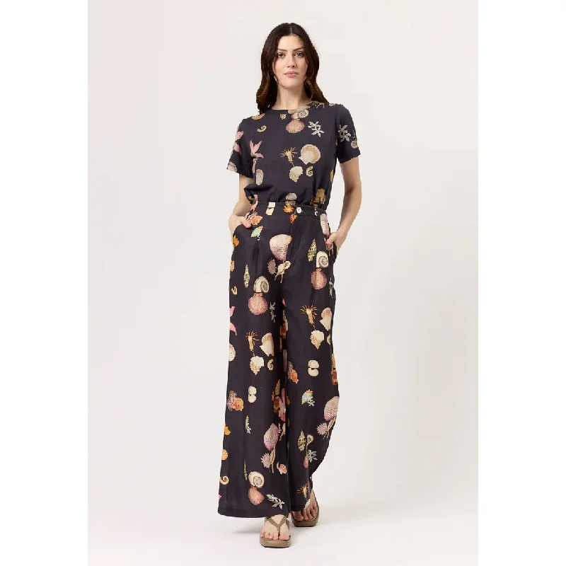 Nancybird Niko Pant - Charcoal Shell Formal Wide-Leg Pants