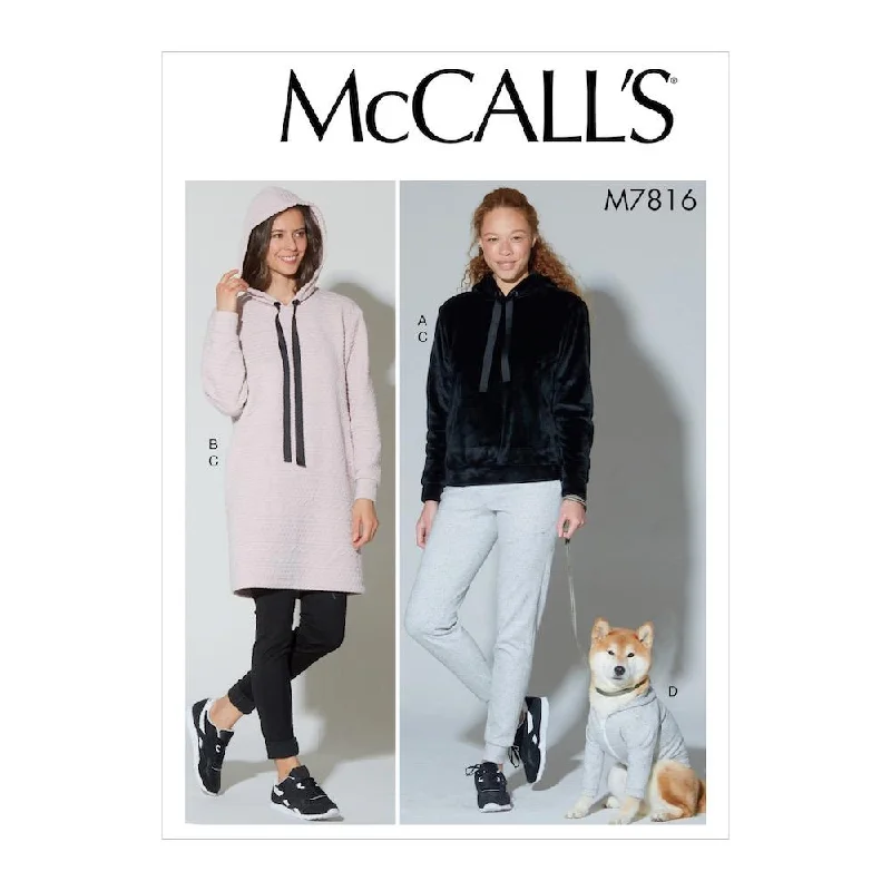 McCall's Pattern M7816 Misses' Top, Dress, Pants and Dog Coat Trendy High-Waist Trousers McCall's Pattern M7816 Misses' Top, Dress, Pants and Dog Coat Trendy High-Waist Trousers
