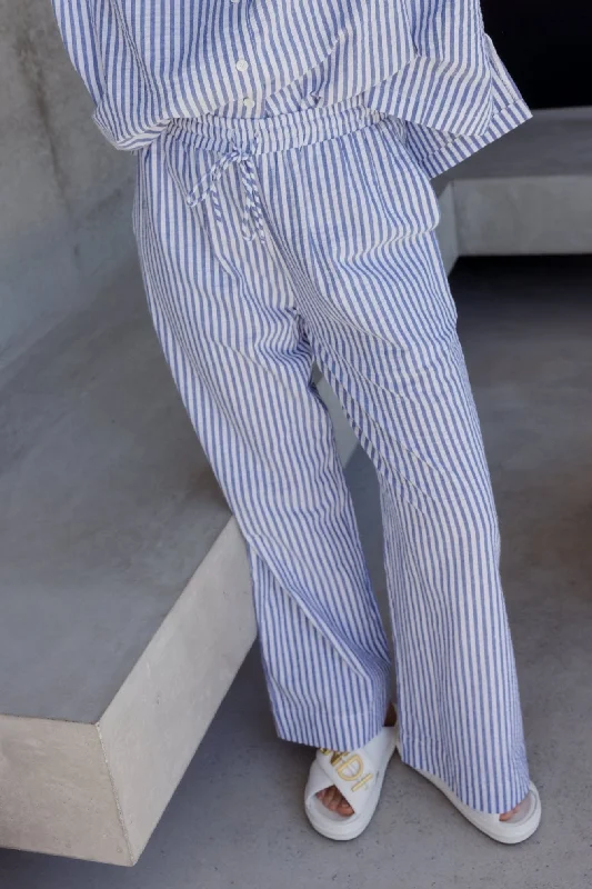 DENIS Pants Blue Stripe Fashionable Jogger Pants