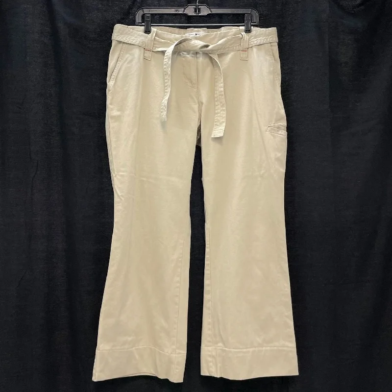 NWT Wmns TOMMY HILFIGER 100% Cotton Khaki Tan Belted Wide Leg Pants Sz 14 Stylish Slim Trousers NWT Wmns TOMMY HILFIGER 100% Cotton Khaki Tan Belted Wide Leg Pants Sz 14 Stylish Slim Trousers