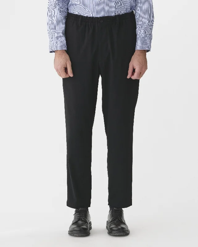 TAPERED TWILL EASY PANTS / BLACK Cozy Lounge Pants