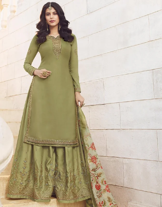 Muslin Satin Georgette Mehendi Anarkali Suit Pant Bottom Casual Lounge Pants