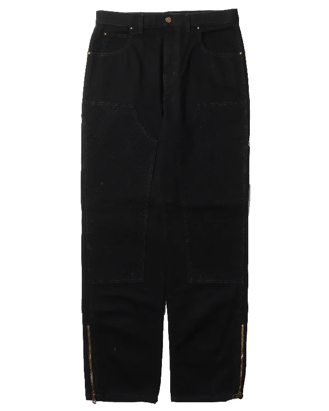 Monogram Double Knee Carpenter Pant Comfy Athletic Pants