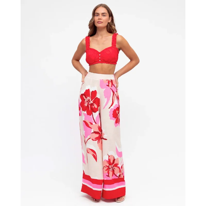 Linen Lux Wide Leg Pant - Rosabel Relaxed Lounge Trousers