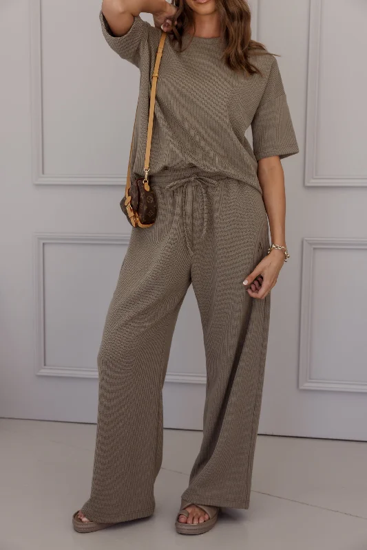 ORKA Pants Taupe Chic Wool Trousers