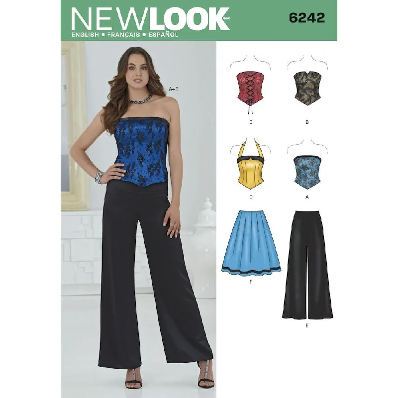 Newlook Pattern 6242 Misses' Corset Top, Pants and Skirt Comfortable Cargo Pants