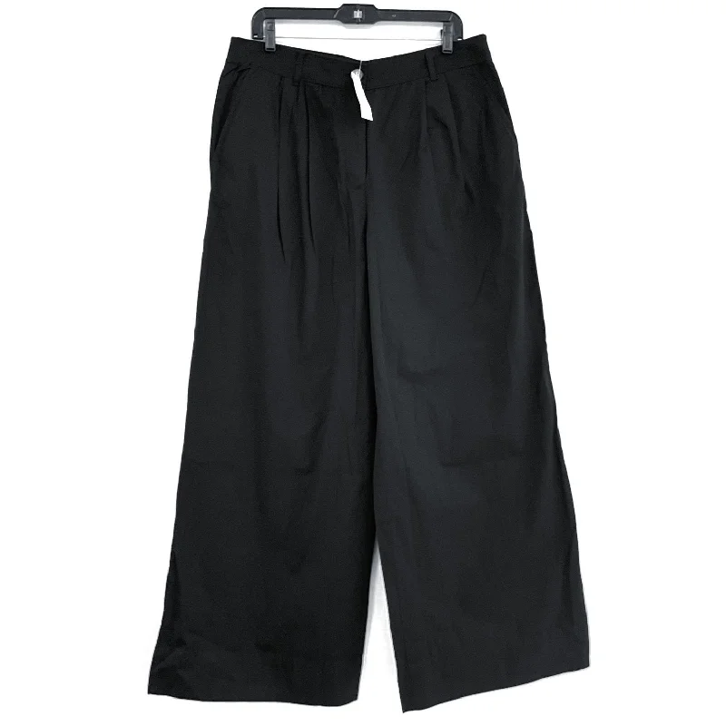 NWT Wmns LOFT 100% Cotton Black Wide Leg Dress Pants Sz 12 Chic Checkered Pants