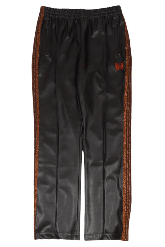 Faux Leather Track Pant Chic Black Leggings