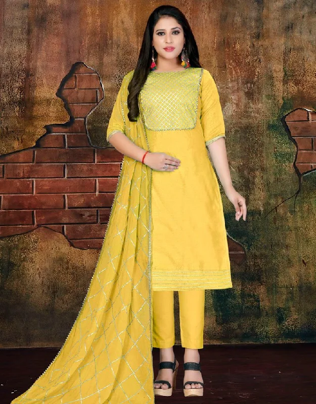 Yellow Pure Semi Modal Pant Salwar Suits Comfortable Cargo Pants